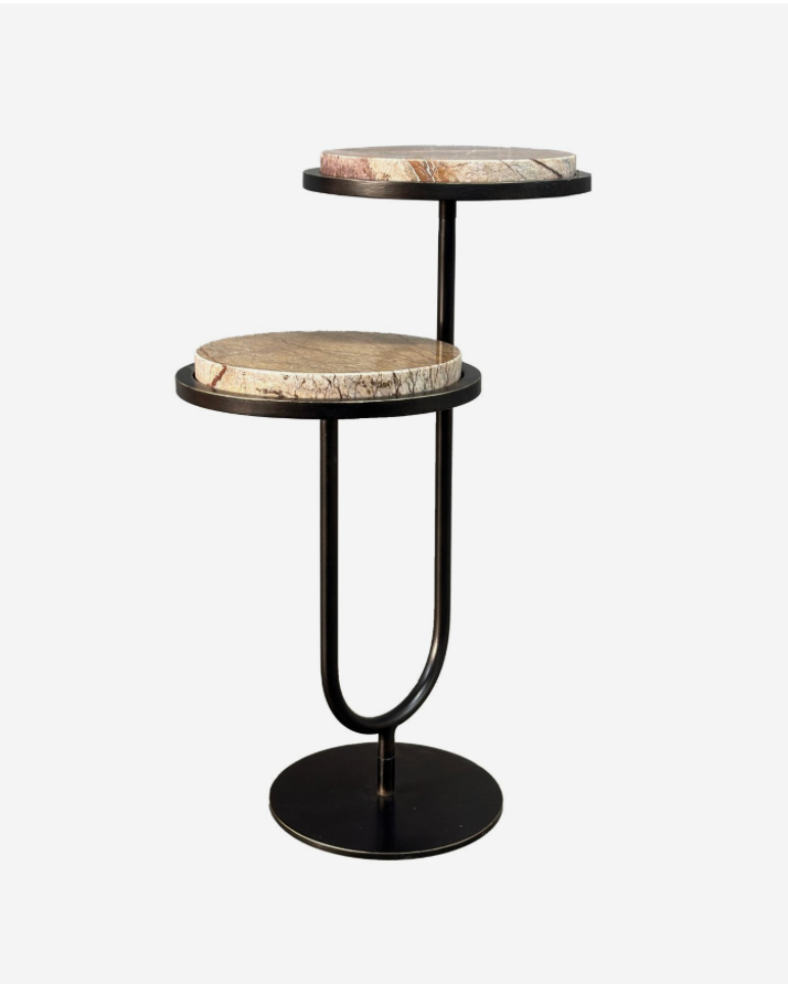 Marco Accent Table - Forst Brown Marble