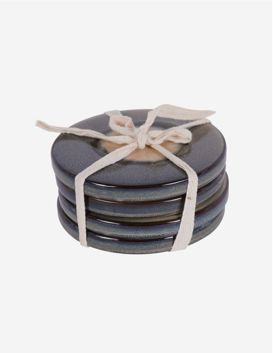 Medway Blue Reactive Glaze Coasters