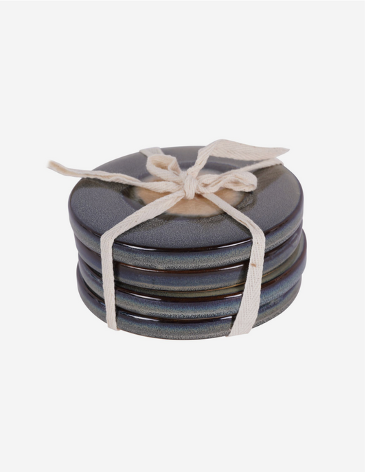 Medway Blue Reactive Glaze Coasters