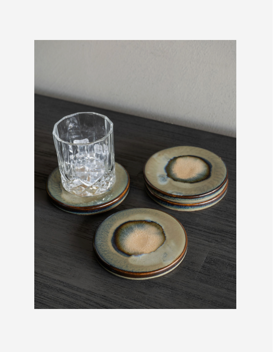 Medway Blue Reactive Glaze Coasters