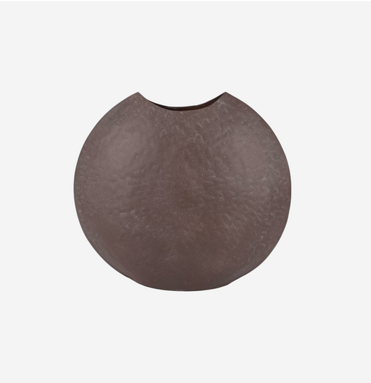 Samui Brown Stonewash Moon Vase