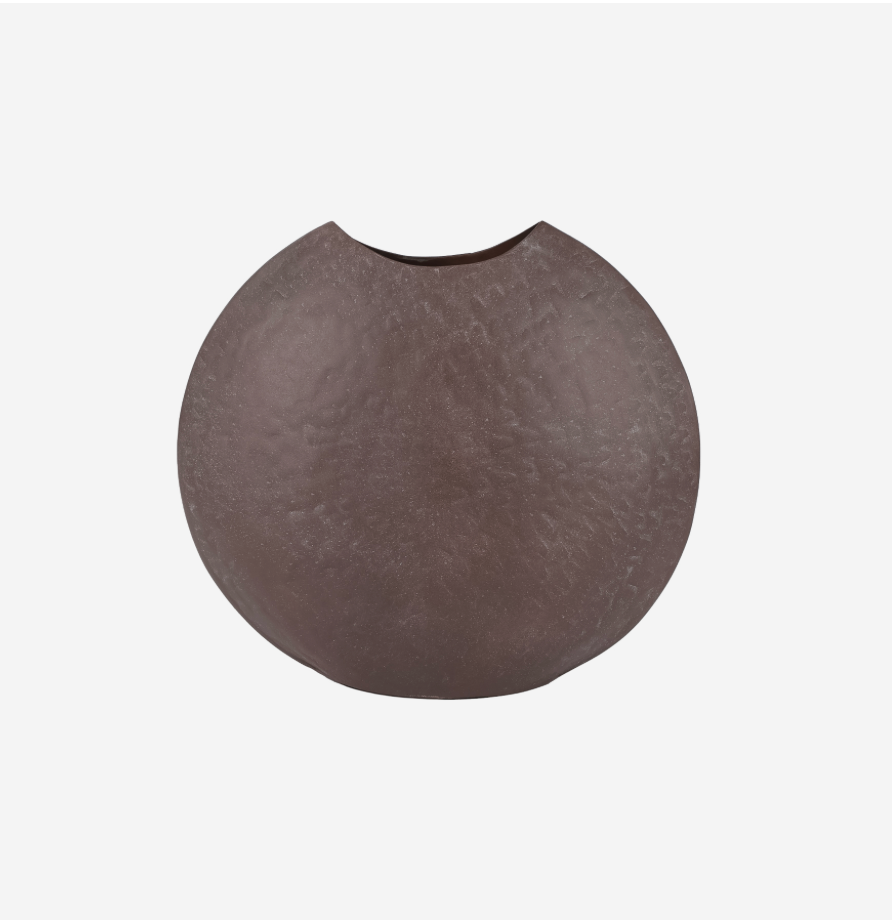 Samui Brown Stonewash Moon Vase
