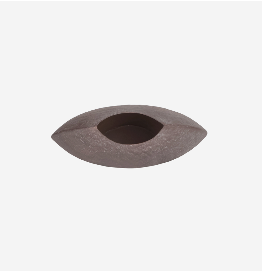 Samui Brown Stonewash Moon Vase