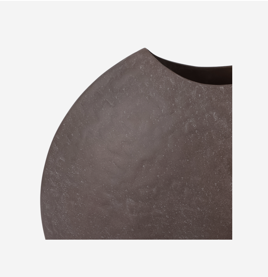 Samui Brown Stonewash Moon Vase