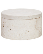 Tibor Travertine Round Trinket Box