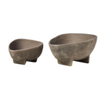 Deriva Set Of 2 Textured Grey Bowls