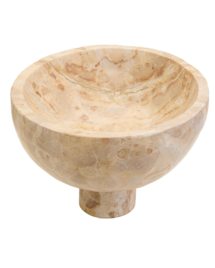 Santino Chocolate Marble Pedestal Bowl