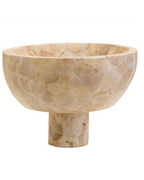 Santino Chocolate Marble Pedestal Bowl