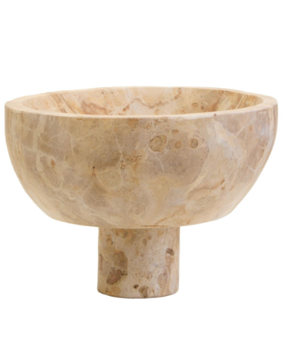 Santino Chocolate Marble Pedestal Bowl
