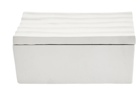Mira Small Ivory Finish Rippled Box