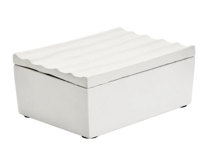 Mira Small Ivory Finish Rippled Box