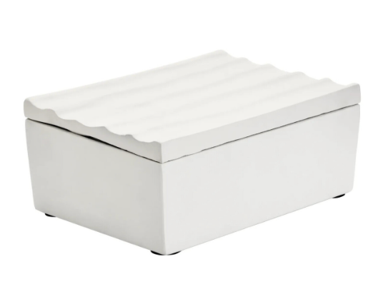 Mira Large Ivory Finish Rippled Box