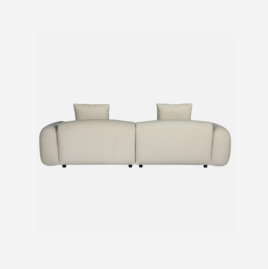 Limewood 3 Seat Sofa and Cushions in Warm Stone Velvet