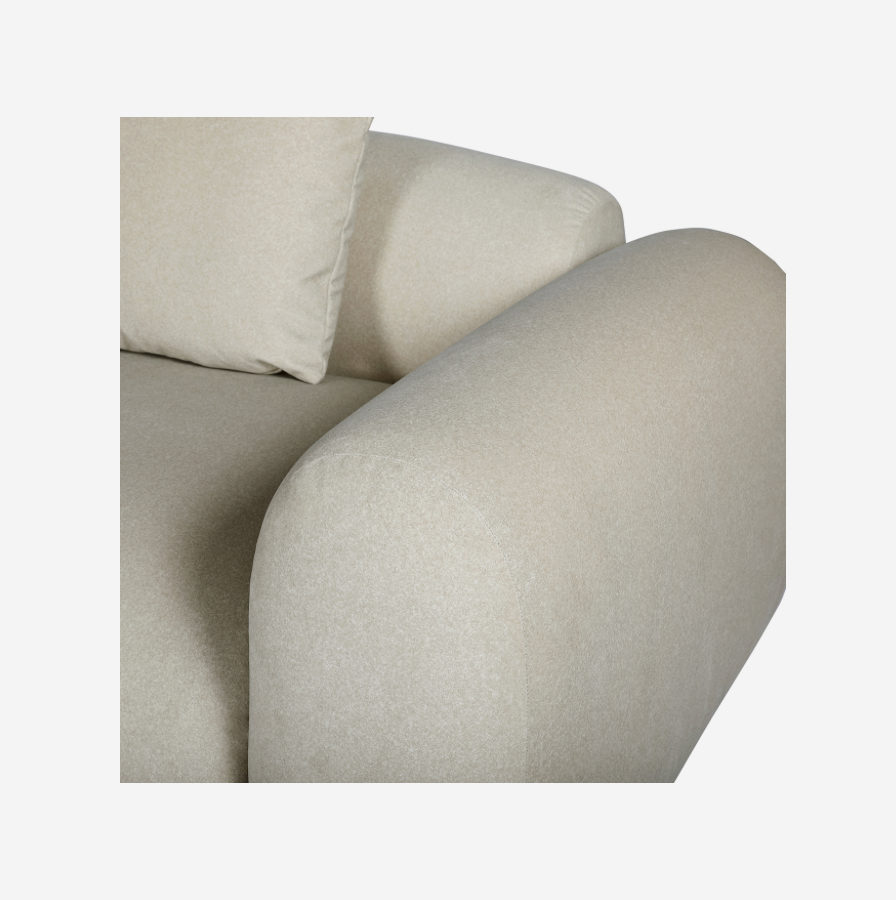 Limewood 3 Seat Sofa and Cushions in Warm Stone Velvet