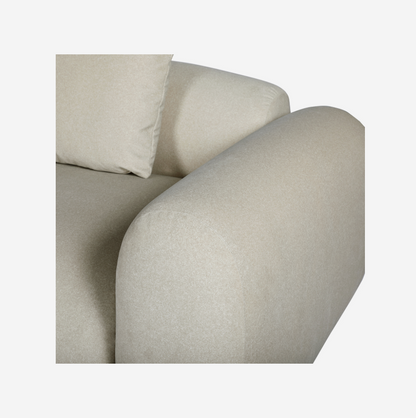 Limewood 3 Seat Sofa and Cushions in Warm Stone Velvet