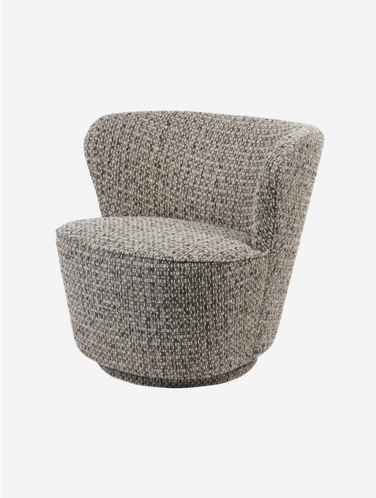 Roehampton Textured Slub Swivel Chair - Mocha