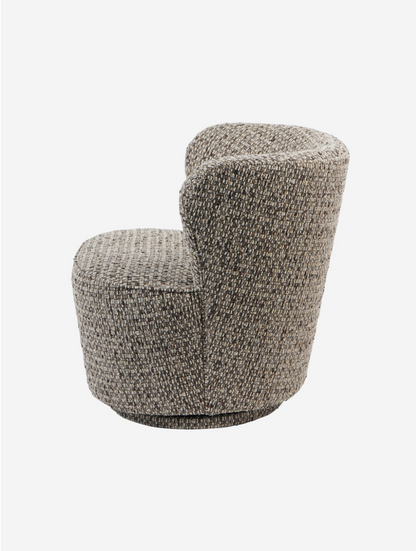 Roehampton Textured Slub Swivel Chair - Mocha