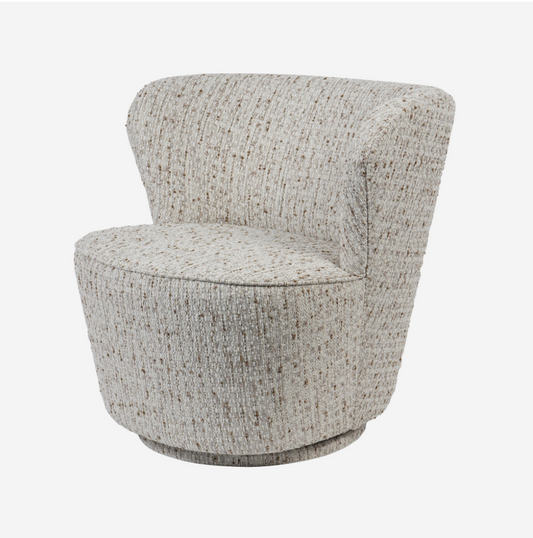 Roehampton Textured Slub Swivel Chair - Natural