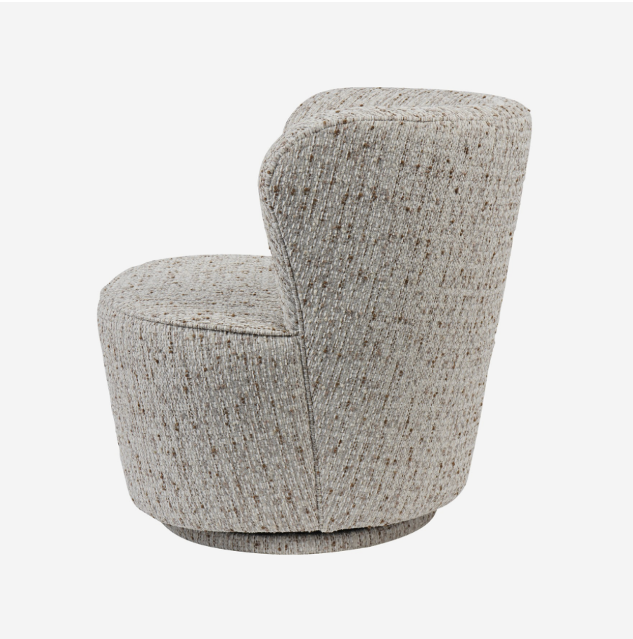 Roehampton Textured Slub Swivel Chair - Natural