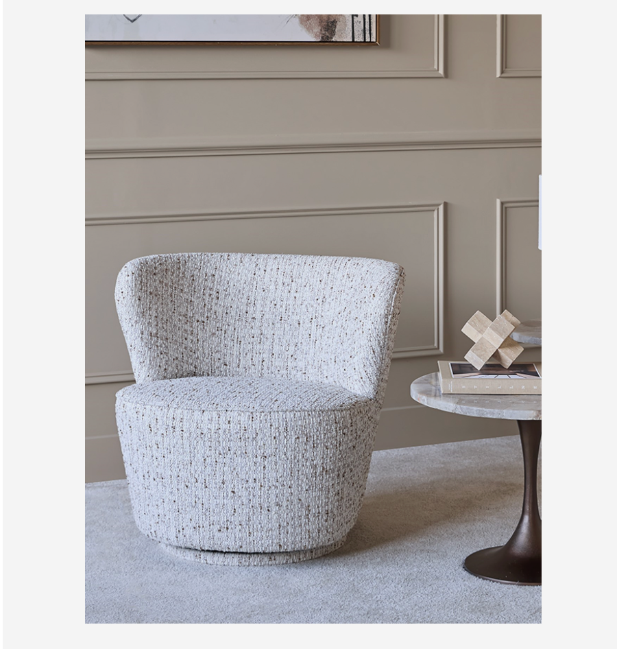 Roehampton Textured Slub Swivel Chair - Natural