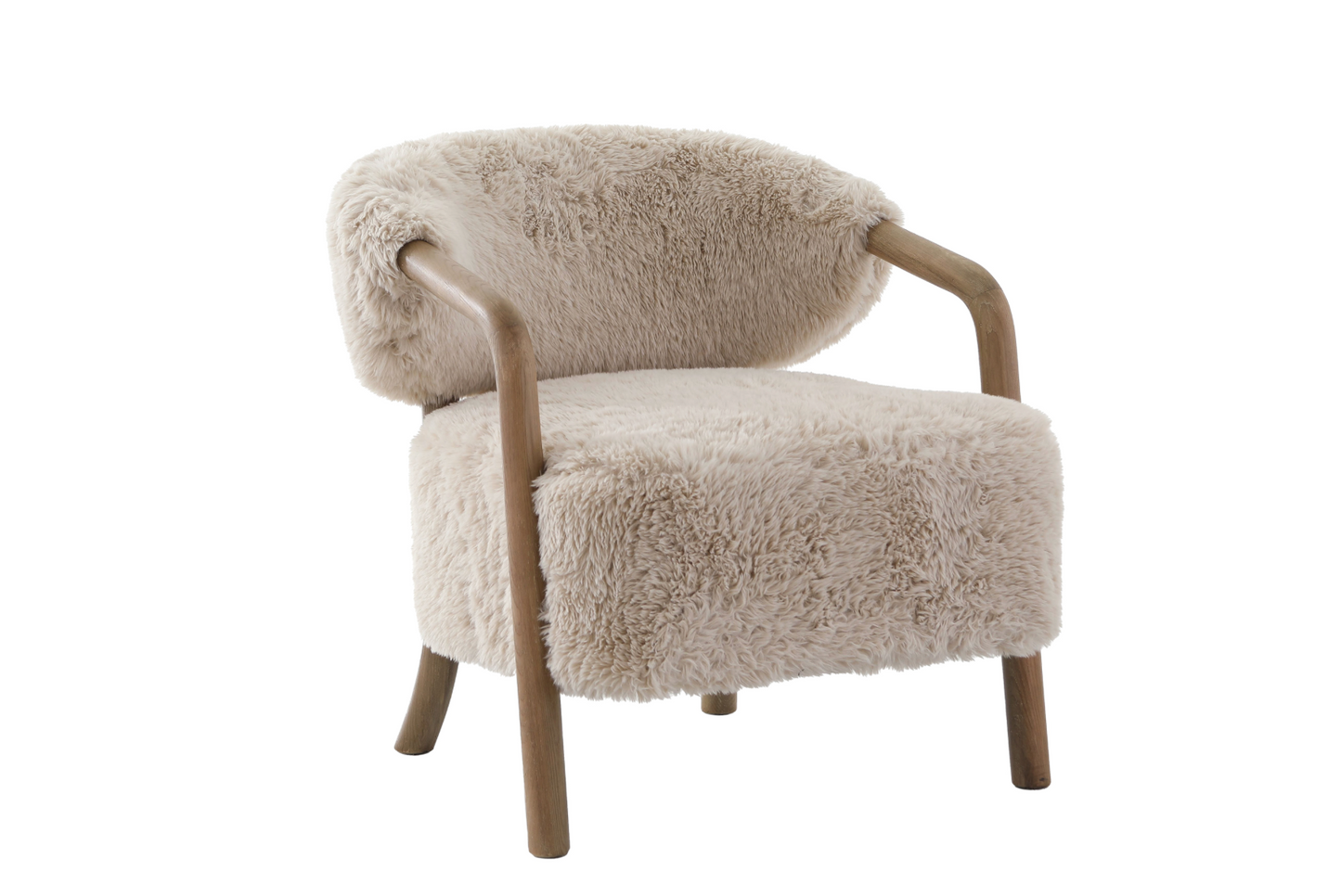 Keiichi Cotswold Lion Accent Chair in Faux Sheepskin