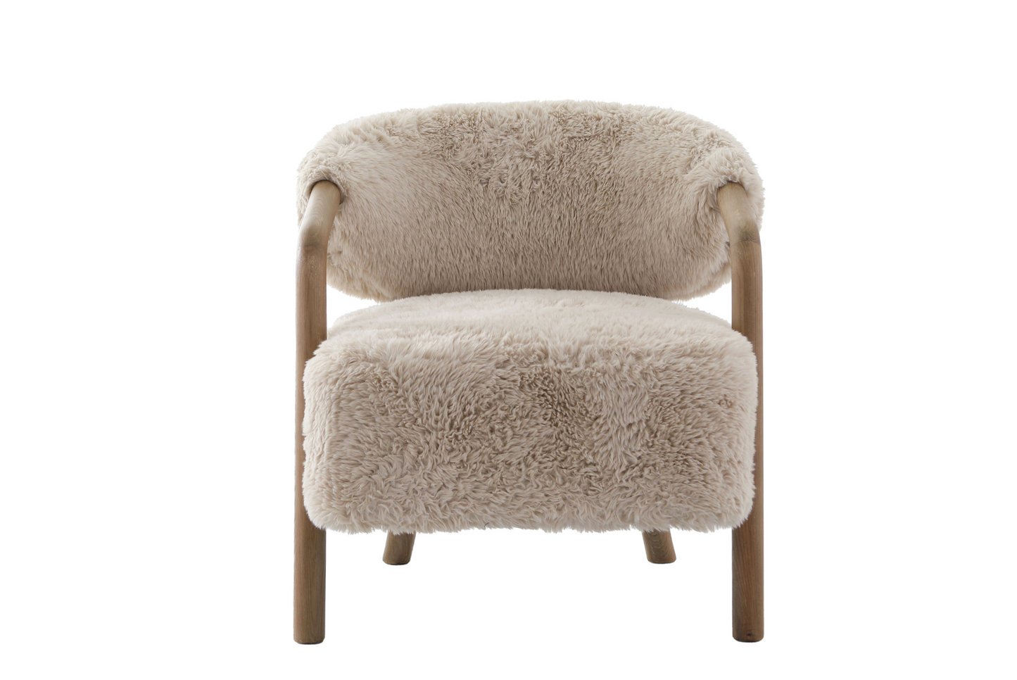 Keiichi Cotswold Lion Accent Chair in Faux Sheepskin