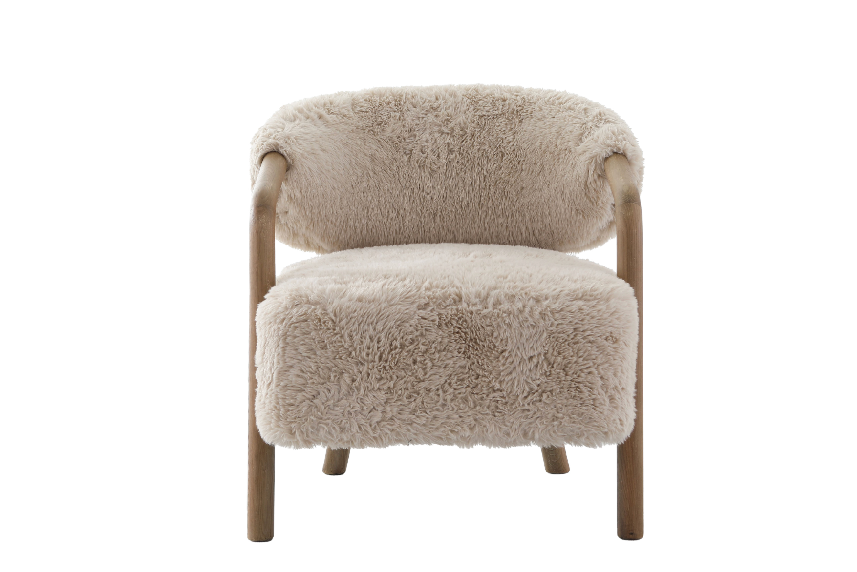 Keiichi Cotswold Lion Accent Chair in Faux Sheepskin
