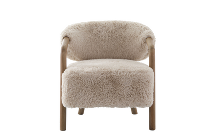 Keiichi Cotswold Lion Accent Chair in Faux Sheepskin