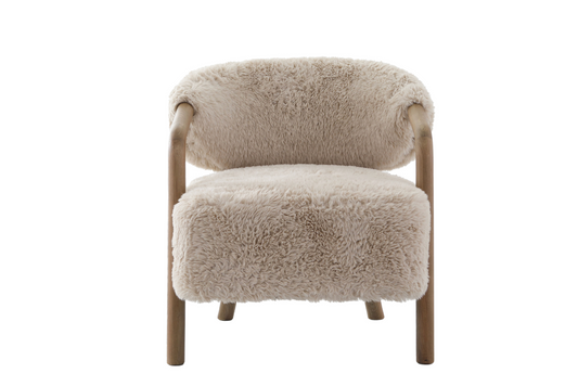 Keiichi Cotswold Lion Accent Chair in Faux Sheepskin