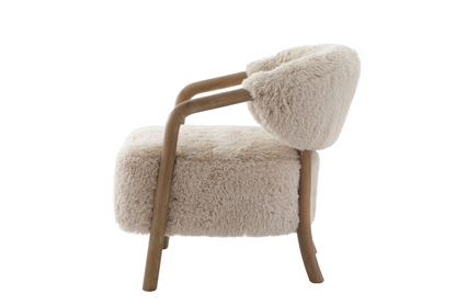 Keiichi Cotswold Lion Accent Chair in Faux Sheepskin