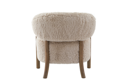 Keiichi Cotswold Lion Accent Chair in Faux Sheepskin