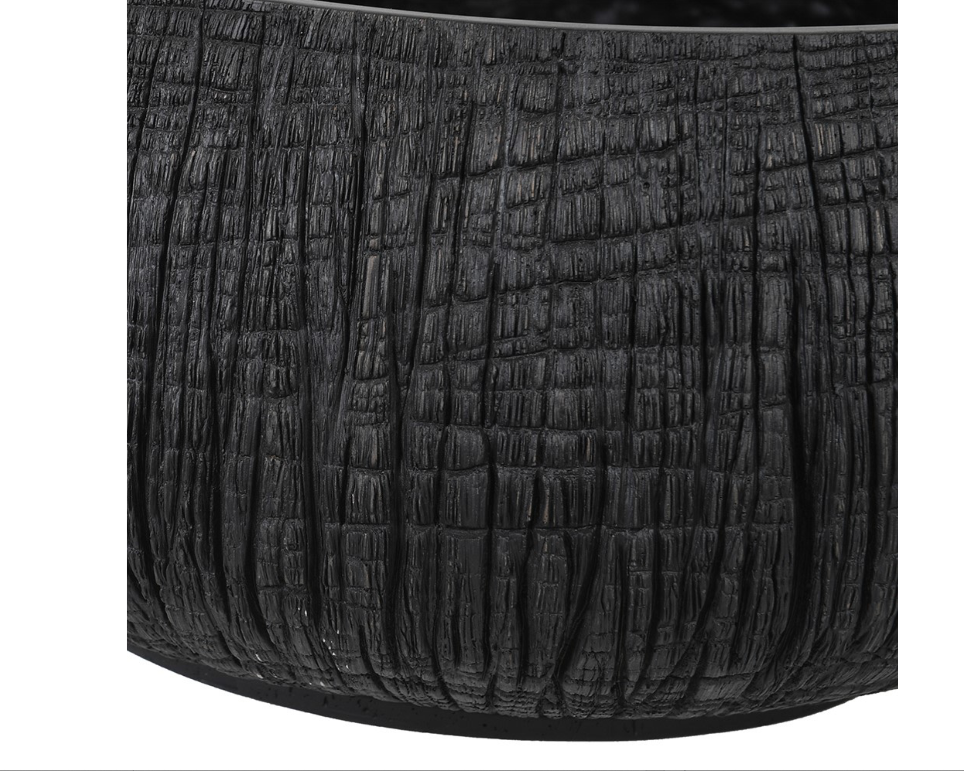 Low Black Textured Bowl