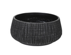 Low Black Textured Bowl
