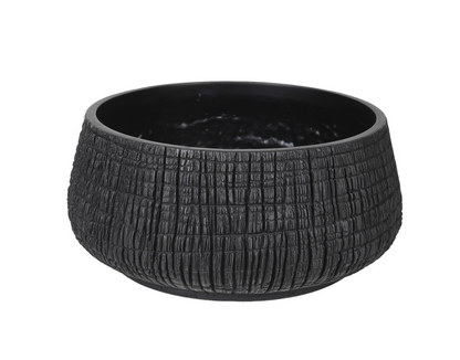 Low Black Textured Bowl