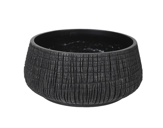 Low Black Textured Bowl