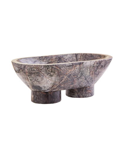 Fazio Forest Green Marble Pedestal Bowl