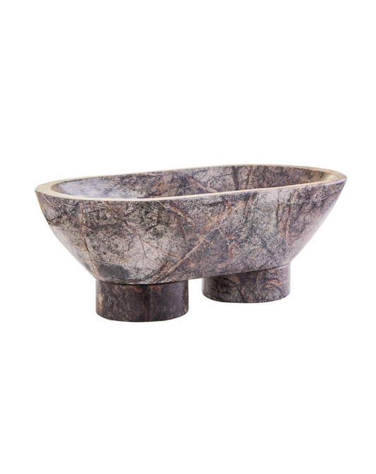 Fazio Forest Green Marble Pedestal Bowl