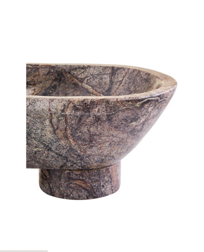 Fazio Forest Green Marble Pedestal Bowl