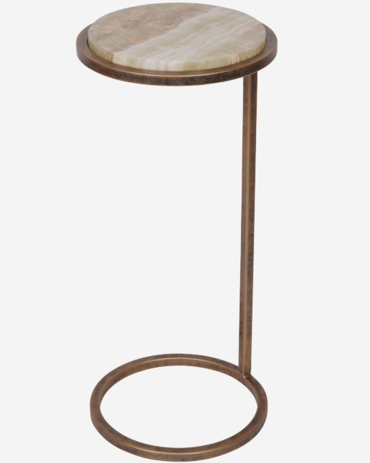 Iota Green Onyx Side Table