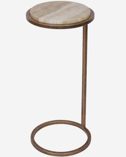 Iota Green Onyx Side Table