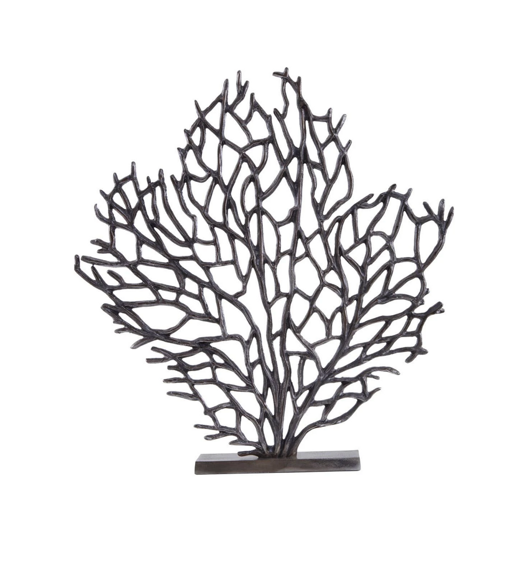 Prato Large Black Nickel Finish Coral Sculpture