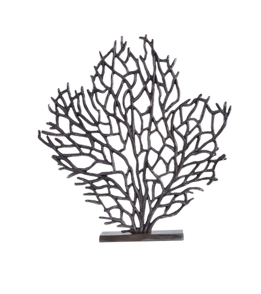 Prato Large Black Nickel Finish Coral Sculpture
