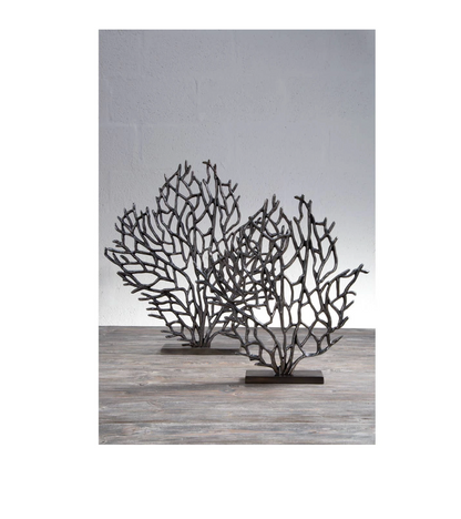 Prato Large Black Nickel Finish Coral Sculpture