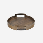 Shibui Mango Wood and Smoked Gold Tray Set of 2