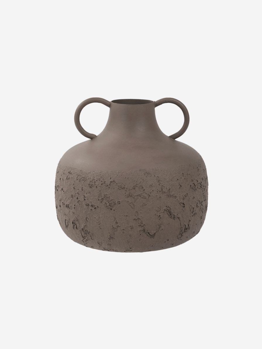 Alora Brown Textured Metal Vase Large