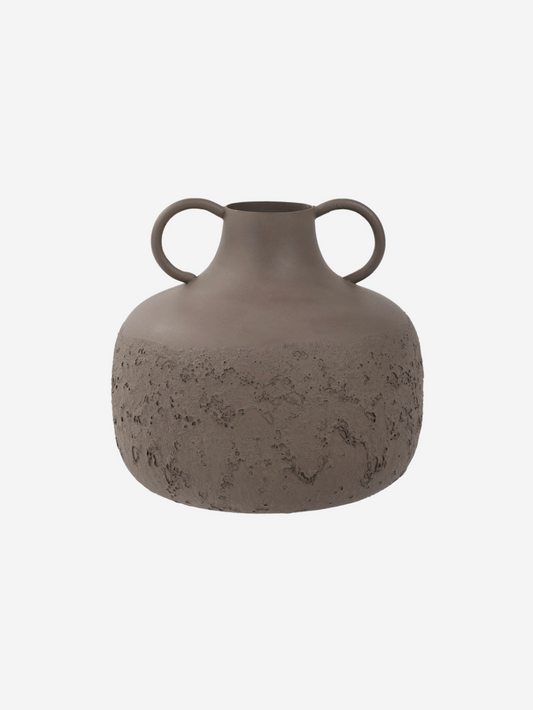 Alora Brown Textured Metal Vase Large