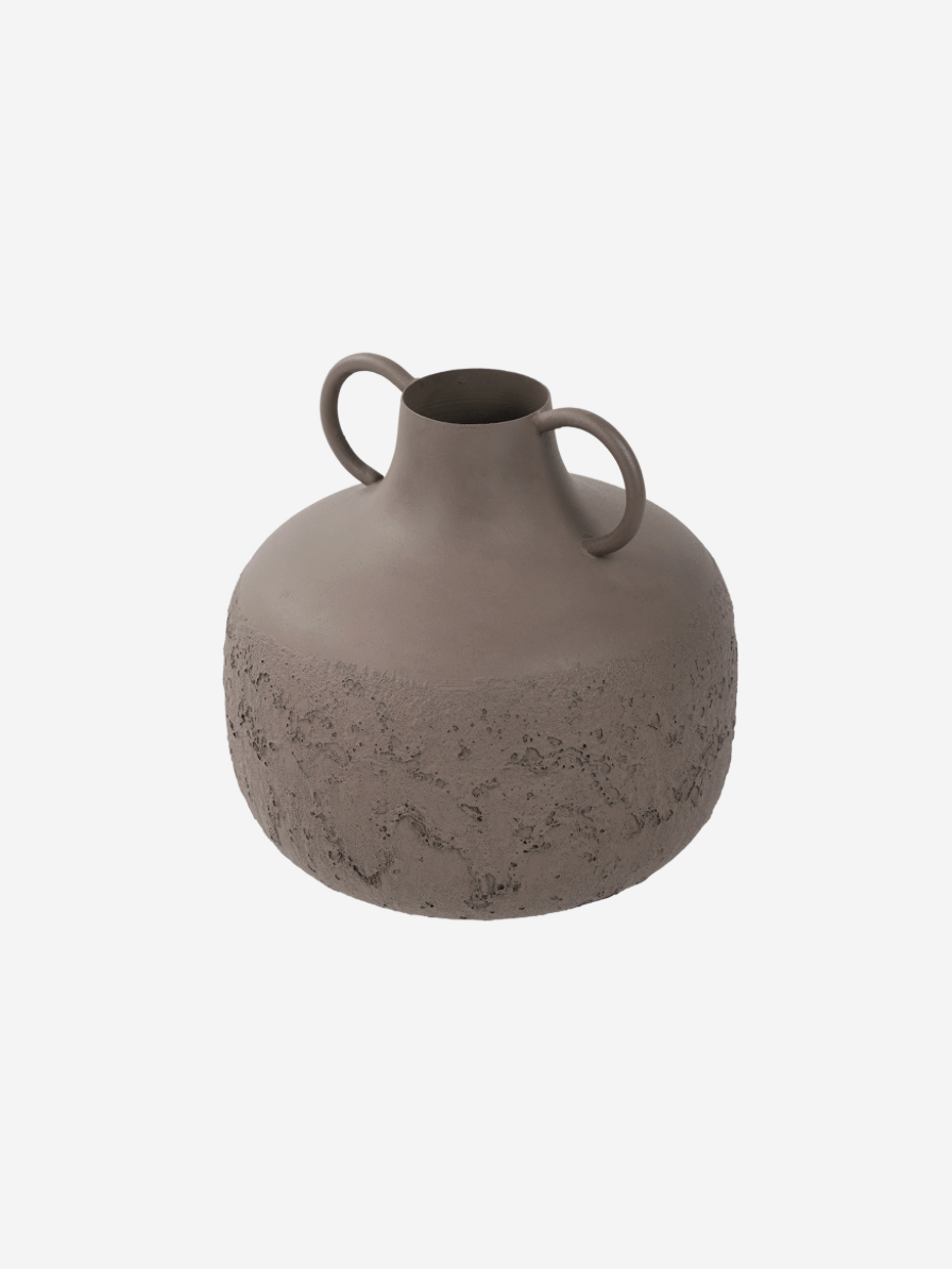 Alora Brown Textured Metal Vase Large