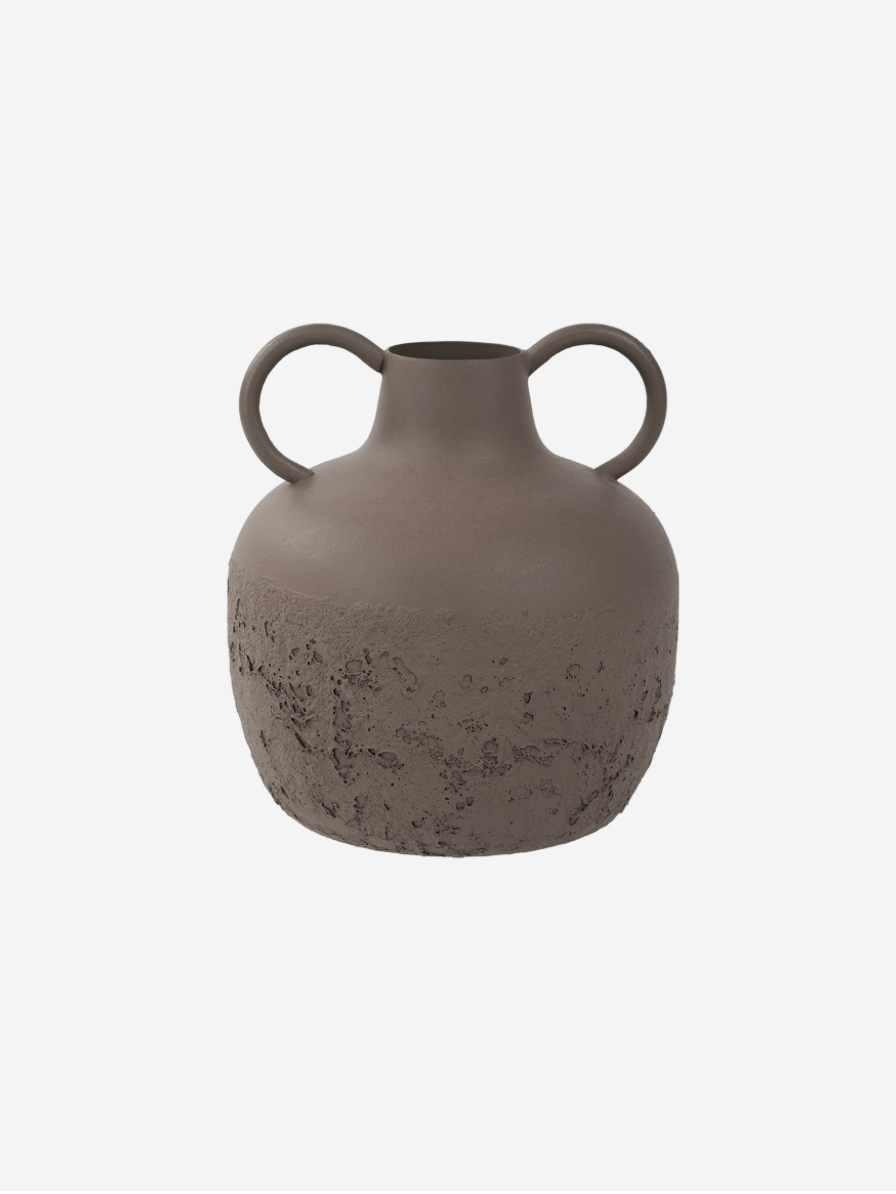 Alora Brown Textured Metal Vase Small