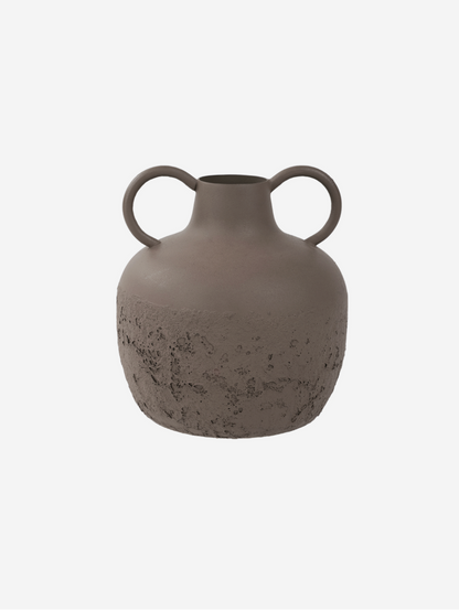 Alora Brown Textured Metal Vase Small