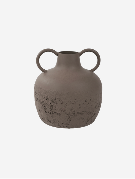 Alora Brown Textured Metal Vase Small